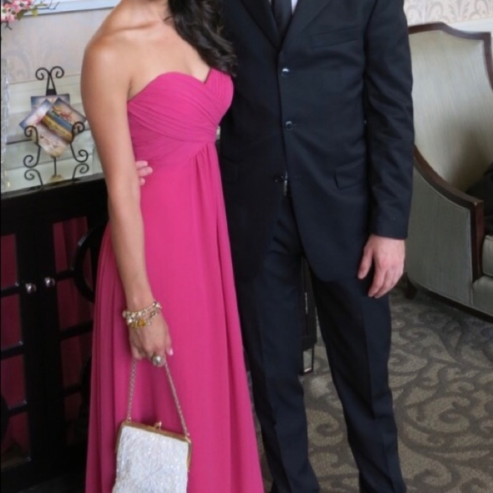 Bill Levkoff bridesmaid dress in Watermelon (pink)